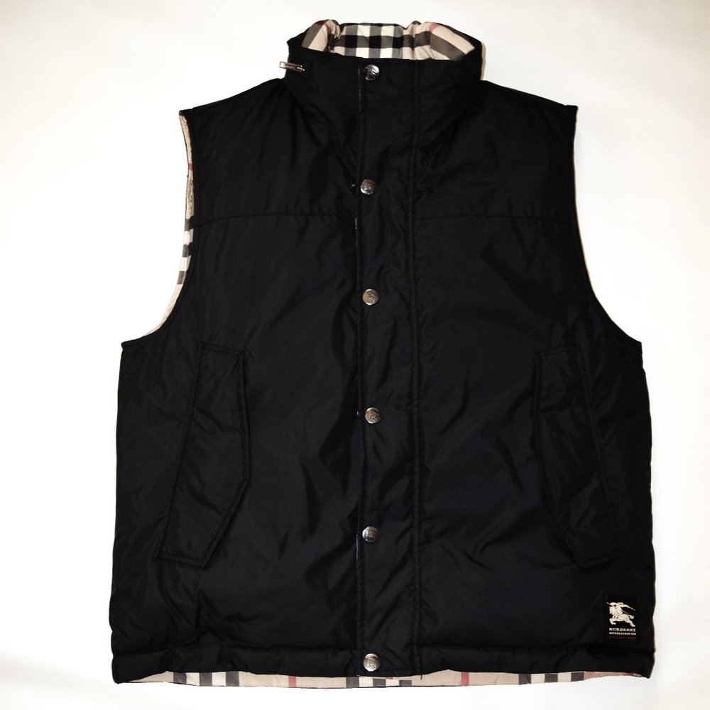 Burberry Black Reversible Down Puffer Vest  LARGE